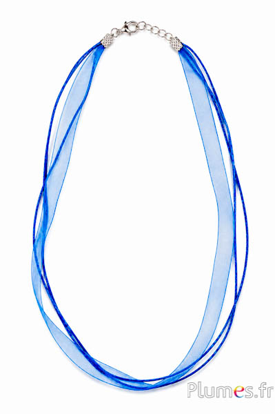 Collana in organza - lunghezza 45 cm - blu